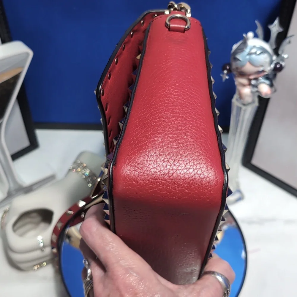Valentino Garavani Sm. Rockstud Chain Flip Lock Flap Leather Bag - The SIGNATURE